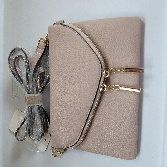 MIA K PINK CROSSBODY MAUVE PURSE GOLD TONE ACCENTS‎ - Picture 11 of 14
